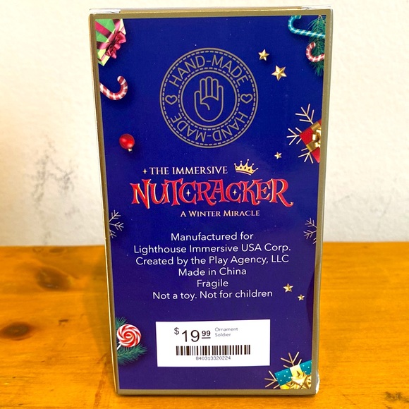 The Play Agency Hand Painted Nutcracker Soldier Ornament New in Package NIP - Picture 3 of 7
